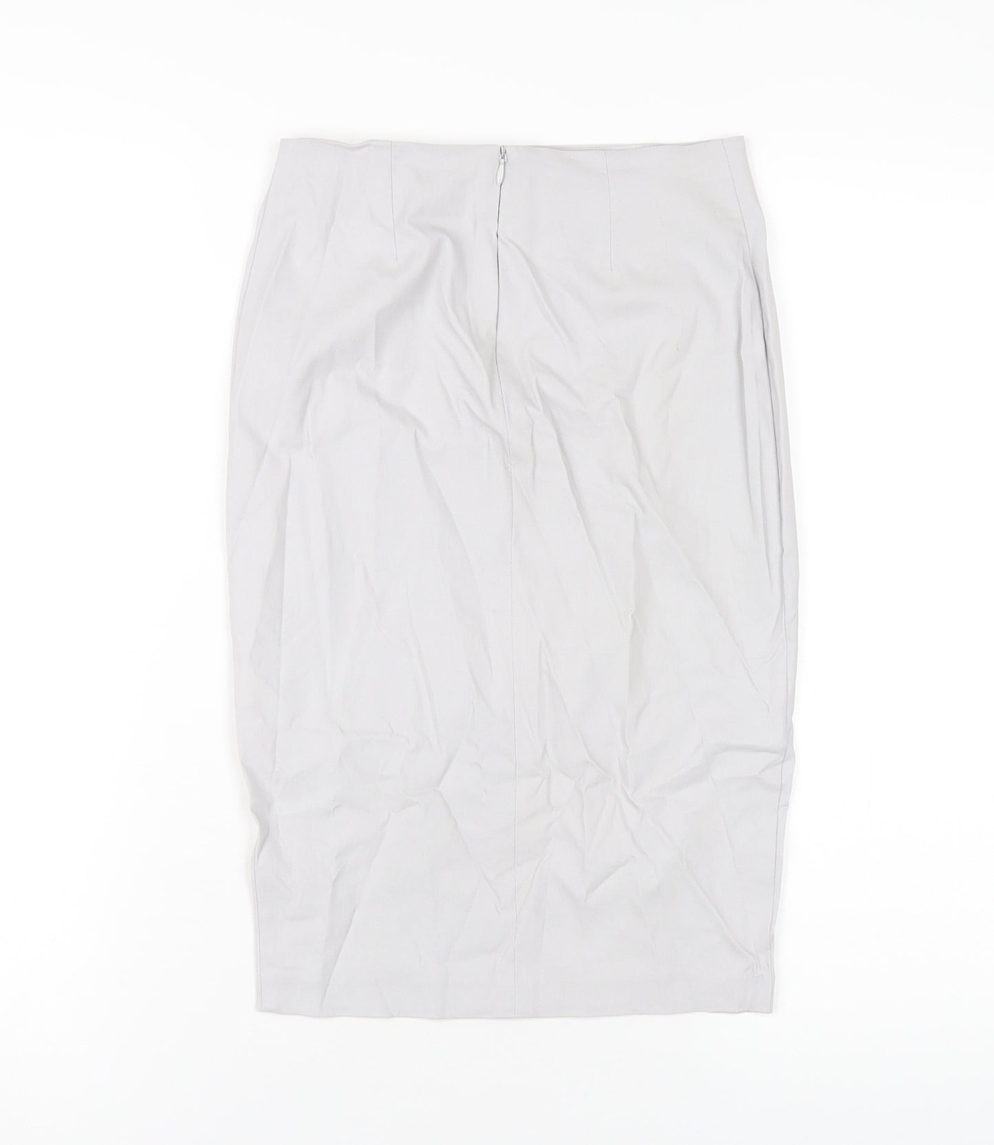 ASOS Womens Grey Viscose Straight & Pencil Skirt Size 6 Zip