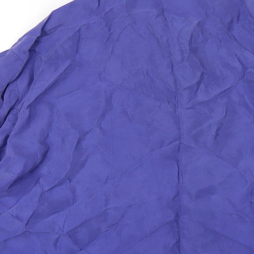 Marks and Spencer Womens Blue Cupro Basic Button-Up Size 16 Collared