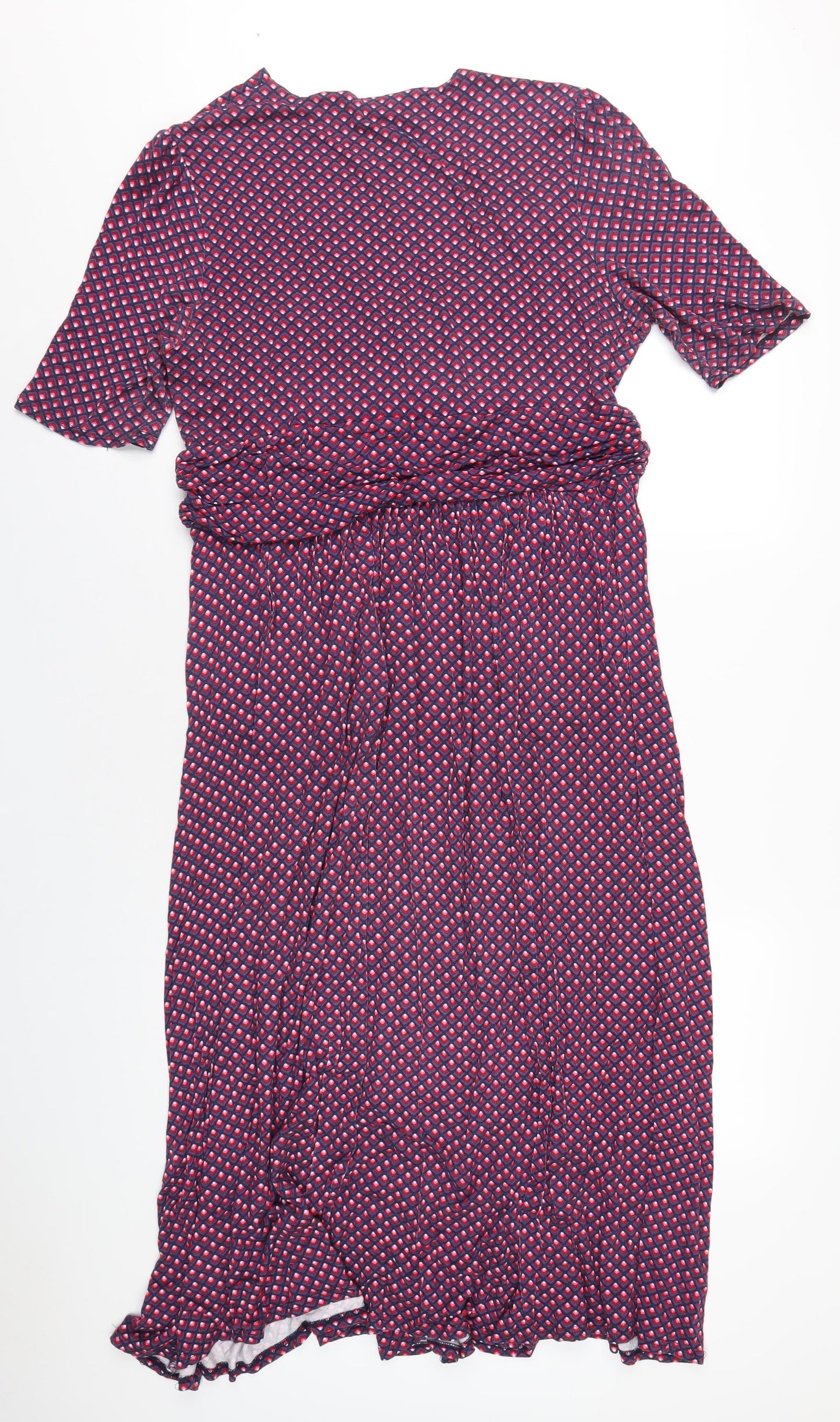 Jolie Moi Womens Purple Geometric Viscose A-Line Size 20 V-Neck Pullover