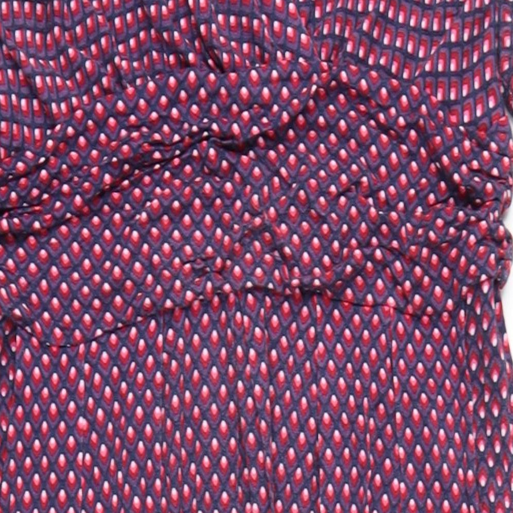 Jolie Moi Womens Purple Geometric Viscose A-Line Size 20 V-Neck Pullover