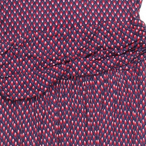 Jolie Moi Womens Purple Geometric Viscose A-Line Size 20 V-Neck Pullover