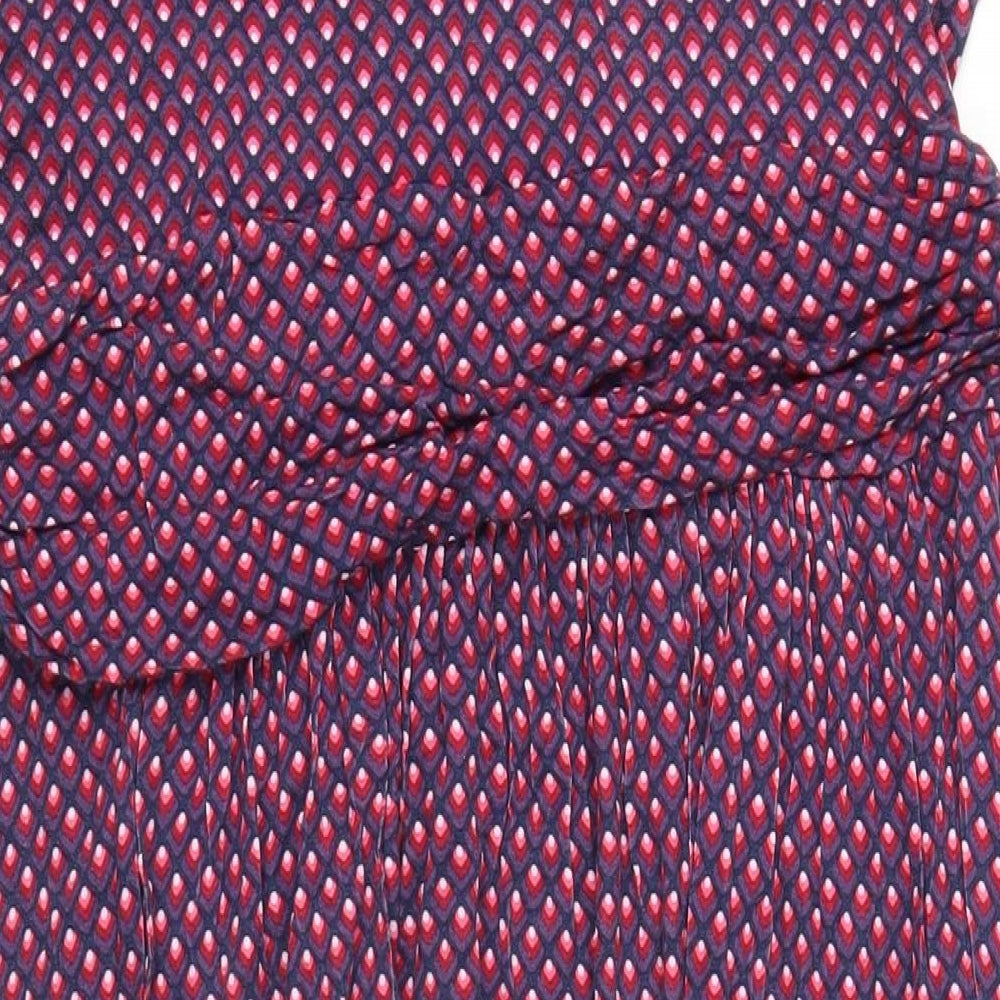 Jolie Moi Womens Purple Geometric Viscose A-Line Size 20 V-Neck Pullover