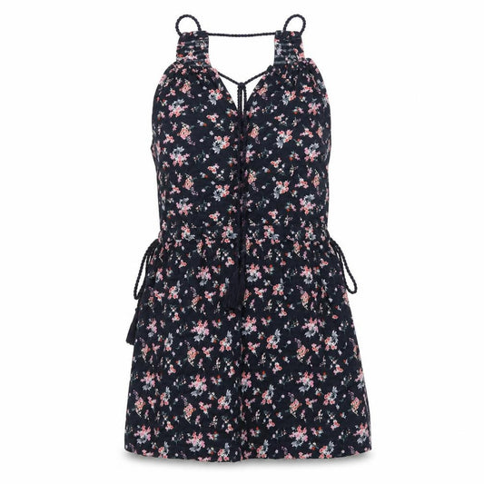 Front view of Next women’s blue floral viscose a-line, size UK 12, round neck pullover