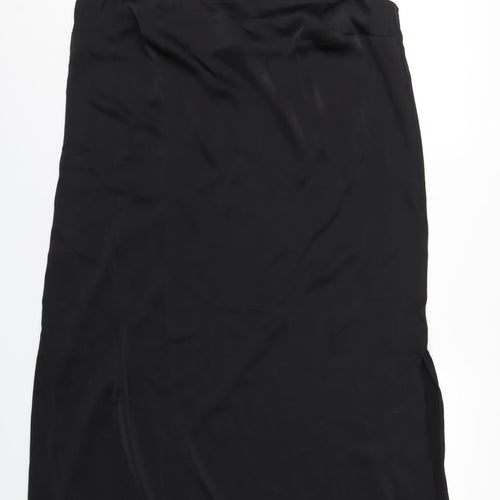 H&M Womens Black Polyester Slip Dress Size XL Square Neck Pullover