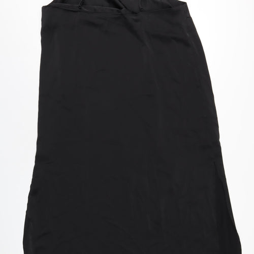 H&M Womens Black Polyester Slip Dress Size XL Square Neck Pullover
