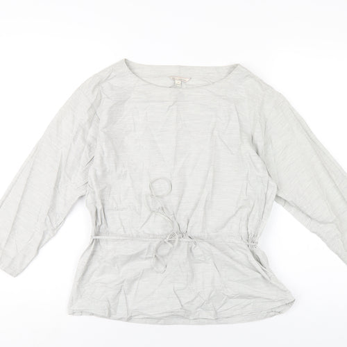 Gap Womens Grey Cotton Basic T-Shirt Size S Boat Neck