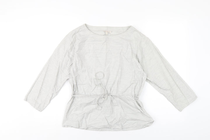 Gap Womens Grey Cotton Basic T-Shirt Size S Boat Neck