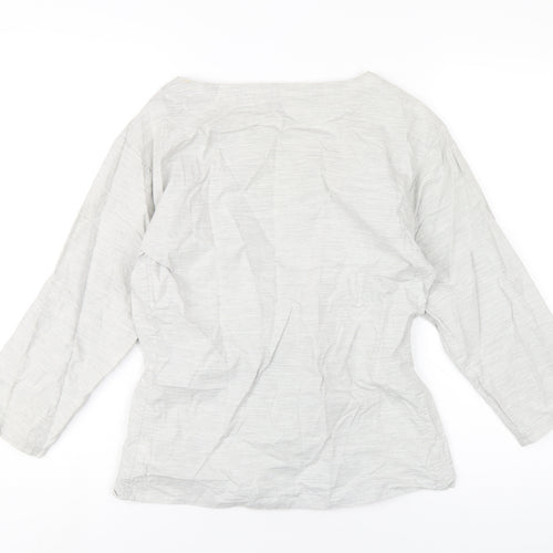 Gap Womens Grey Cotton Basic T-Shirt Size S Boat Neck