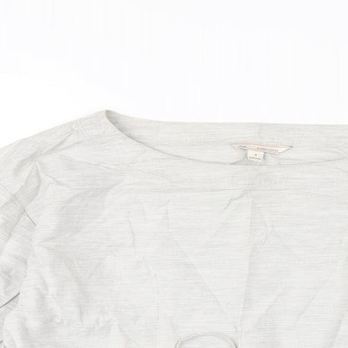 Gap Womens Grey Cotton Basic T-Shirt Size S Boat Neck