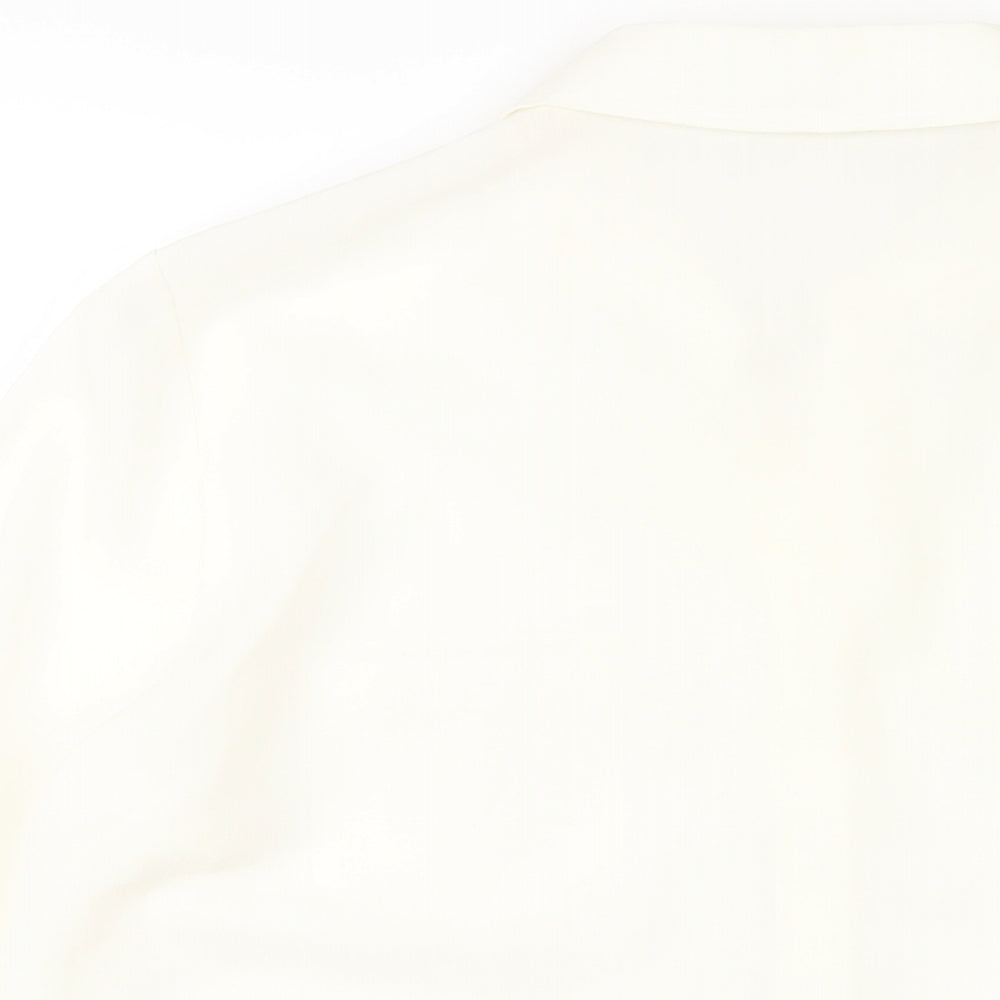 Marks and Spencer Womens Ivory Polyester Basic Button-Up Size 16 Collared