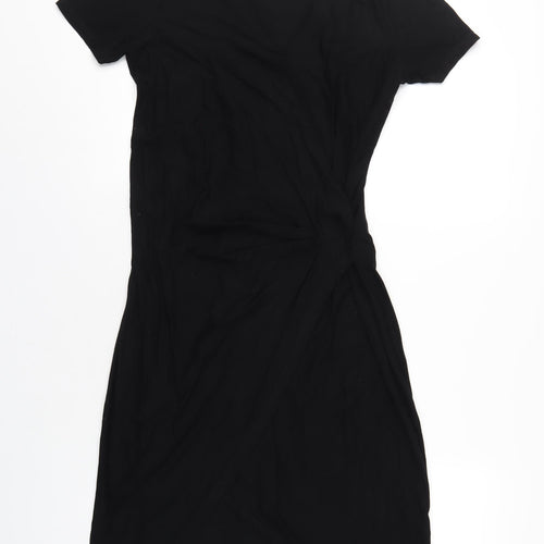 NEXT Womens Black Viscose A-Line Size 10 V-Neck Pullover