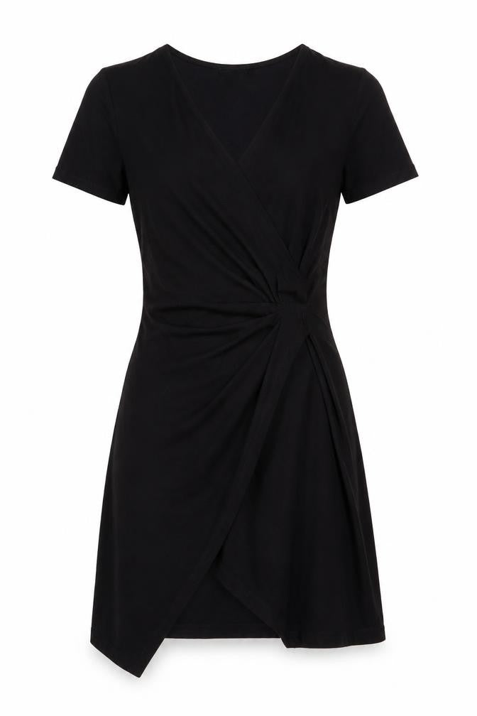Front view of Next women’s black viscose a-line, size UK 10, v-neck pullover