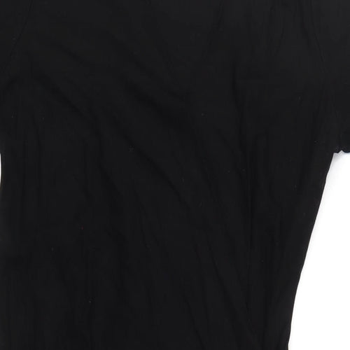NEXT Womens Black Viscose A-Line Size 10 V-Neck Pullover