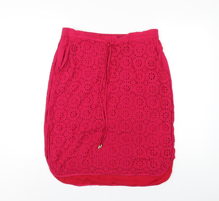 Wishbone Womens Pink Viscose A-Line Skirt Size 10 Drawstring