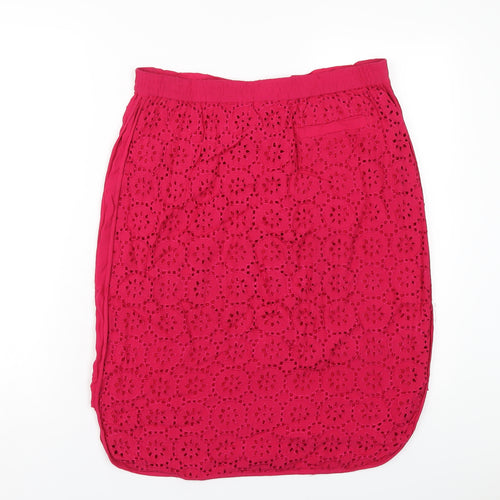 Wishbone Womens Pink Viscose A-Line Skirt Size 10 Drawstring