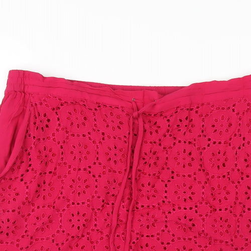 Wishbone Womens Pink Viscose A-Line Skirt Size 10 Drawstring