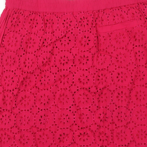 Wishbone Womens Pink Viscose A-Line Skirt Size 10 Drawstring
