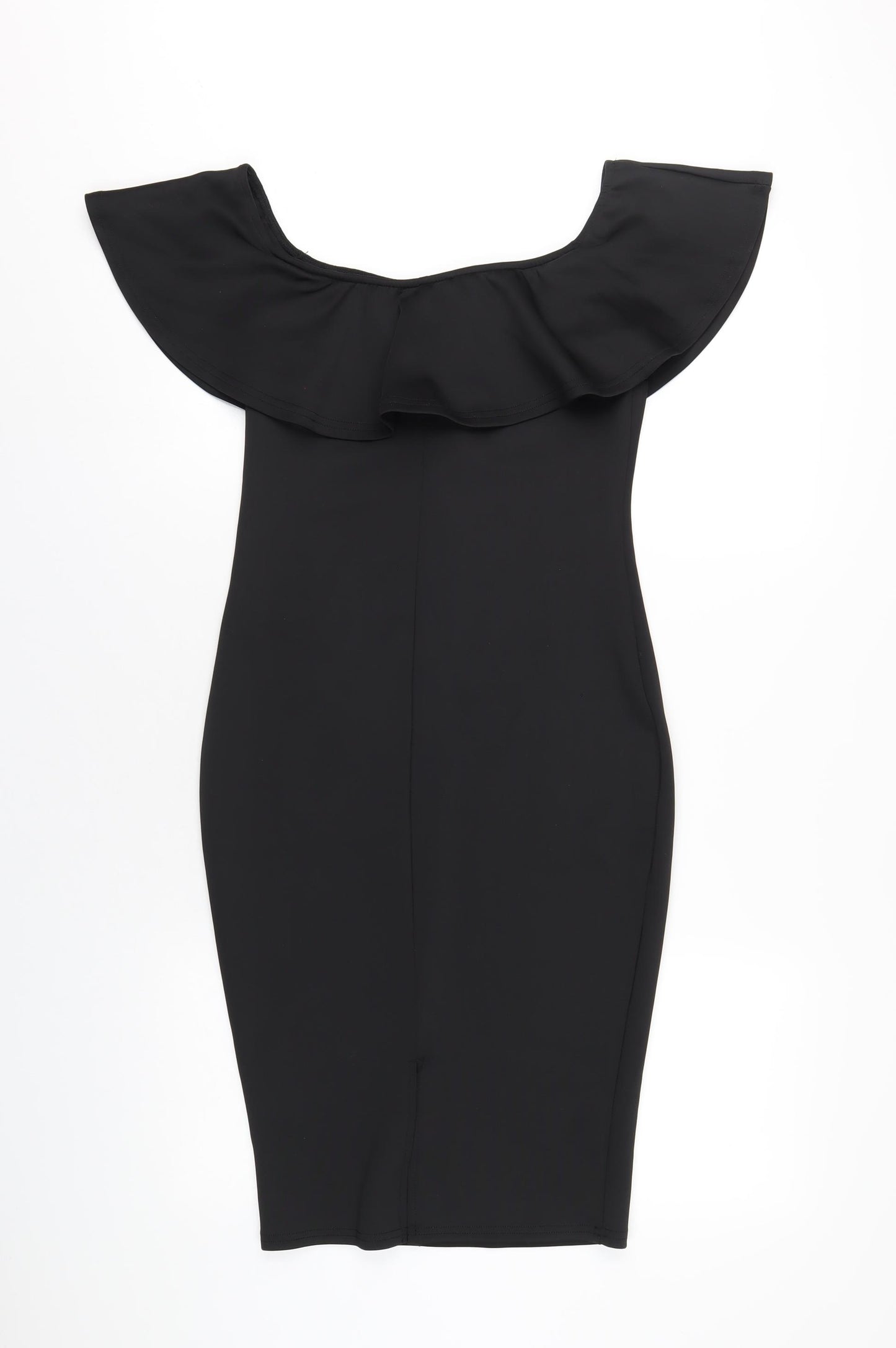 AX Paris Womens Black Polyester Bodycon Size 12 Off the Shoulder Zip