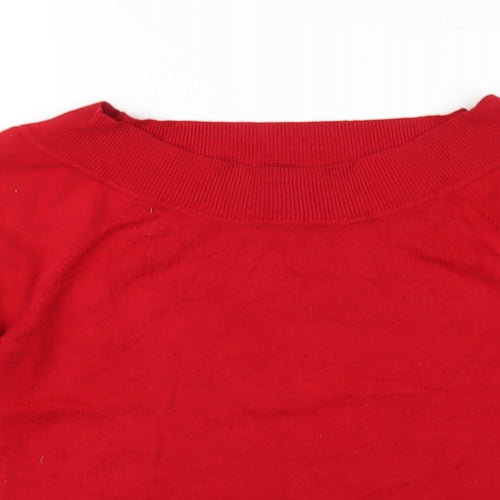 Wallis Womens Red Boat Neck Viscose Pullover Jumper Size 14