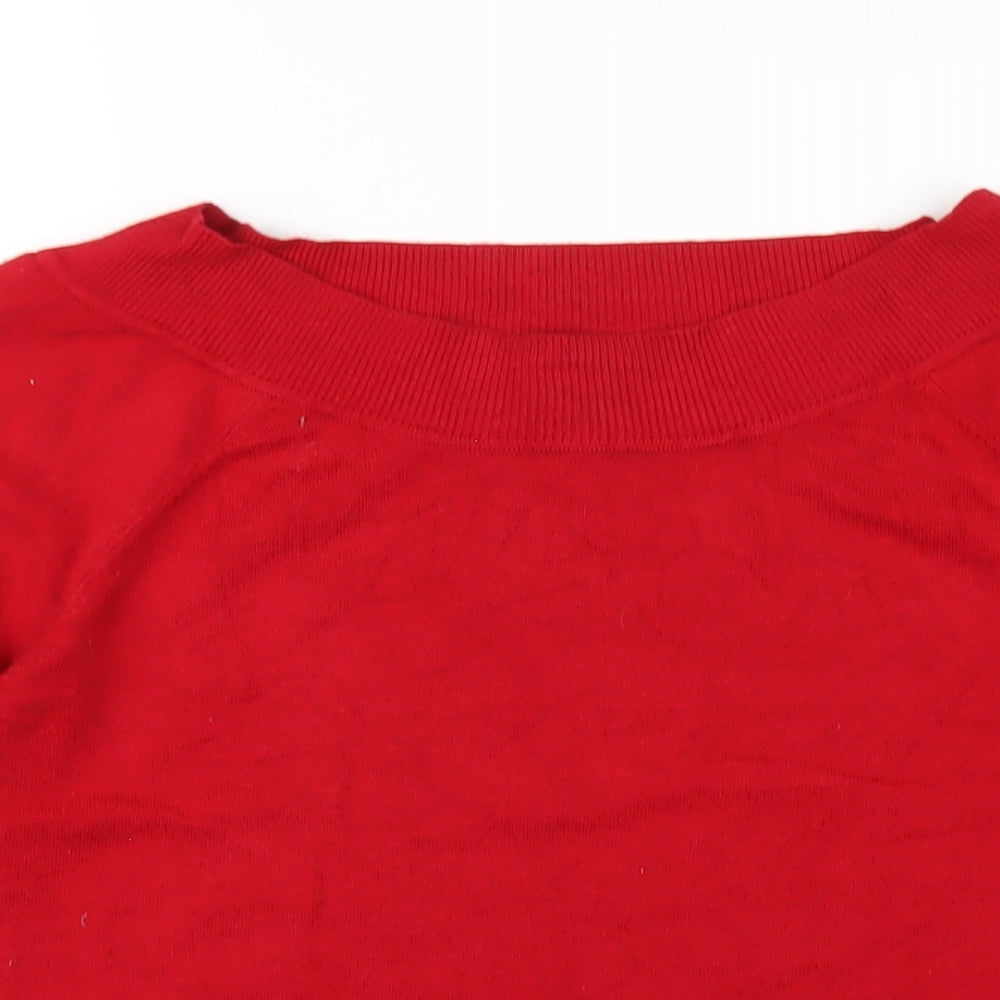 Wallis Womens Red Boat Neck Viscose Pullover Jumper Size 14