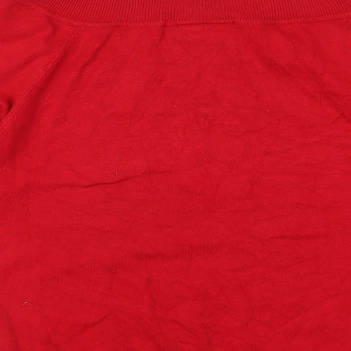 Wallis Womens Red Boat Neck Viscose Pullover Jumper Size 14