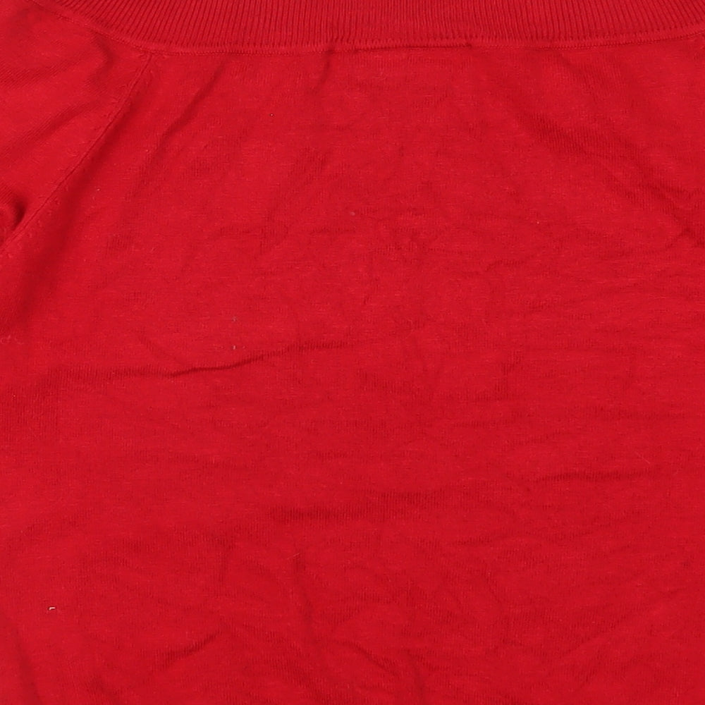 Wallis Womens Red Boat Neck Viscose Pullover Jumper Size 14