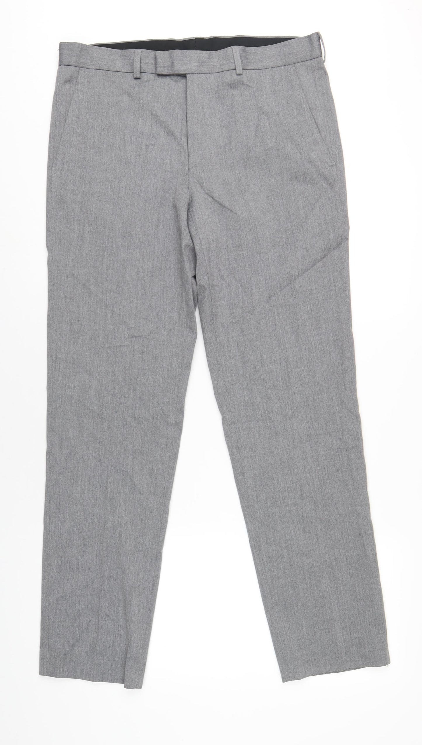 Marks and Spencer Mens Grey Polyester Tuxedo Suit Trousers Size 34 Regular
