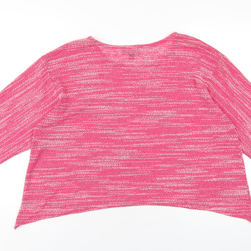 Saloos Womens Pink Polyester Basic T-Shirt Size 14 Round Neck