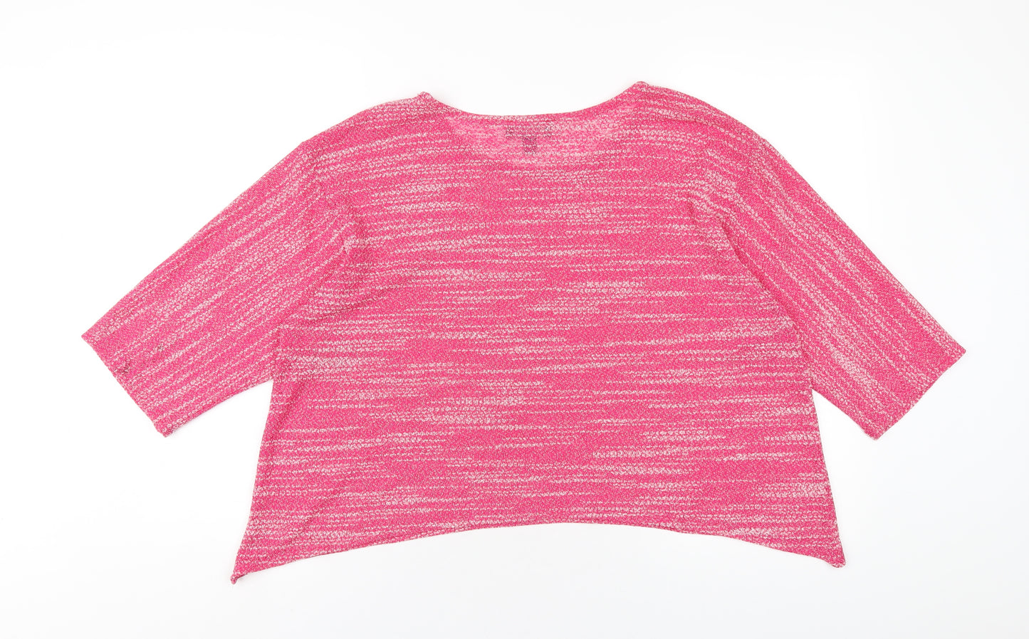 Saloos Womens Pink Polyester Basic T-Shirt Size 14 Round Neck