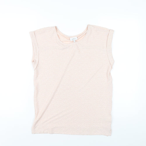 NEXT Womens Pink Polyester Basic T-Shirt Size 6 Round Neck