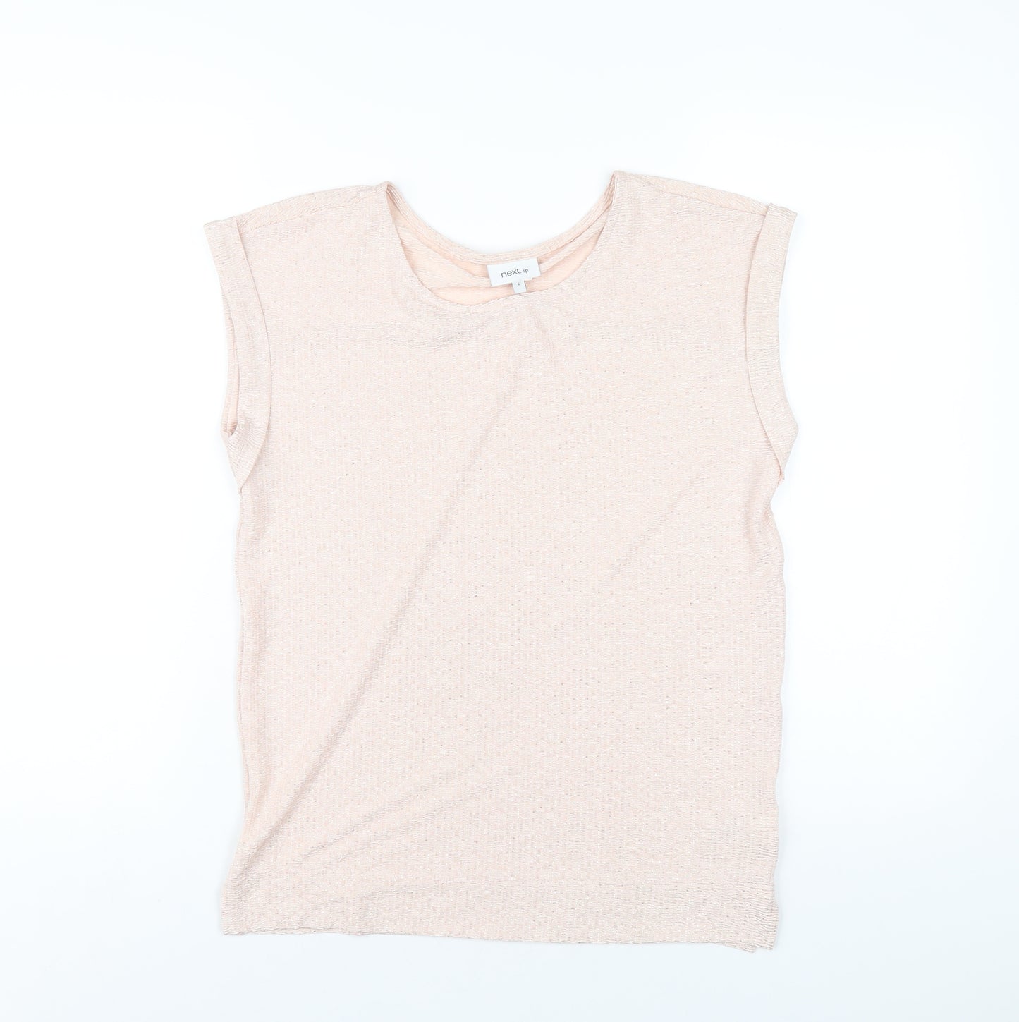 NEXT Womens Pink Polyester Basic T-Shirt Size 6 Round Neck