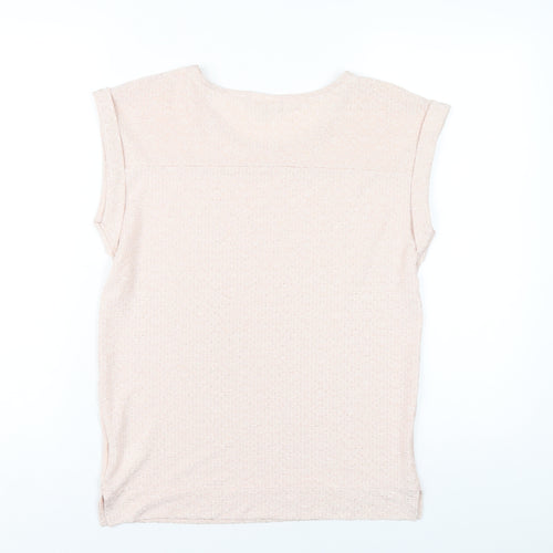 NEXT Womens Pink Polyester Basic T-Shirt Size 6 Round Neck