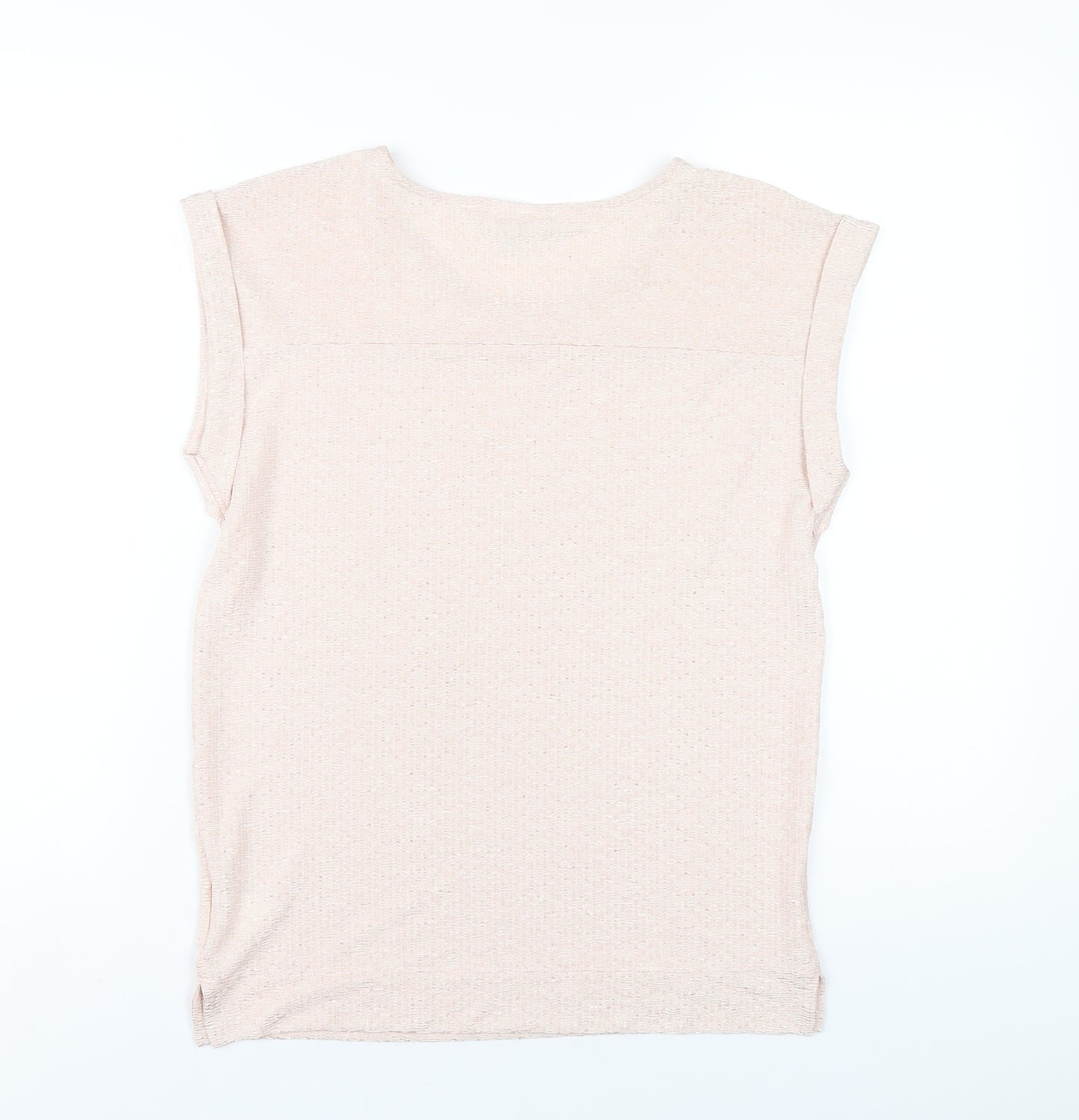 NEXT Womens Pink Polyester Basic T-Shirt Size 6 Round Neck