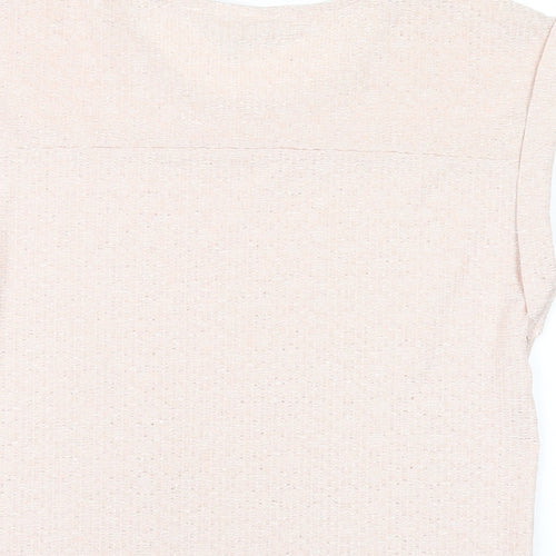 NEXT Womens Pink Polyester Basic T-Shirt Size 6 Round Neck