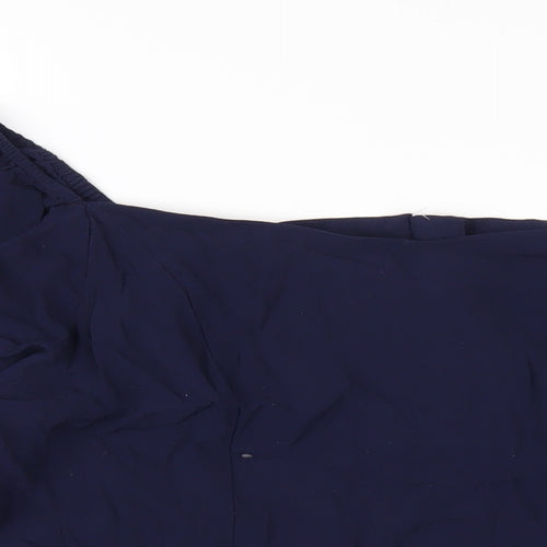 NEXT Womens Blue Viscose Basic T-Shirt Size 18 Square Neck