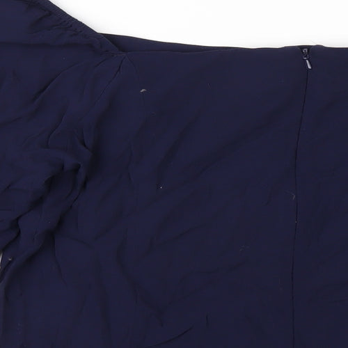 NEXT Womens Blue Viscose Basic T-Shirt Size 18 Square Neck