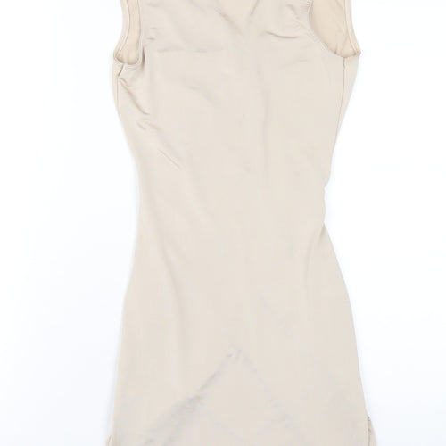 Missguided Womens Beige Polyester Bodycon Size 8 V-Neck Pullover