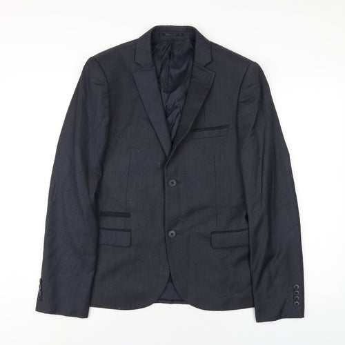 Topman Mens Grey Polyacrylate Fibre Jacket Blazer Size 38 Regular