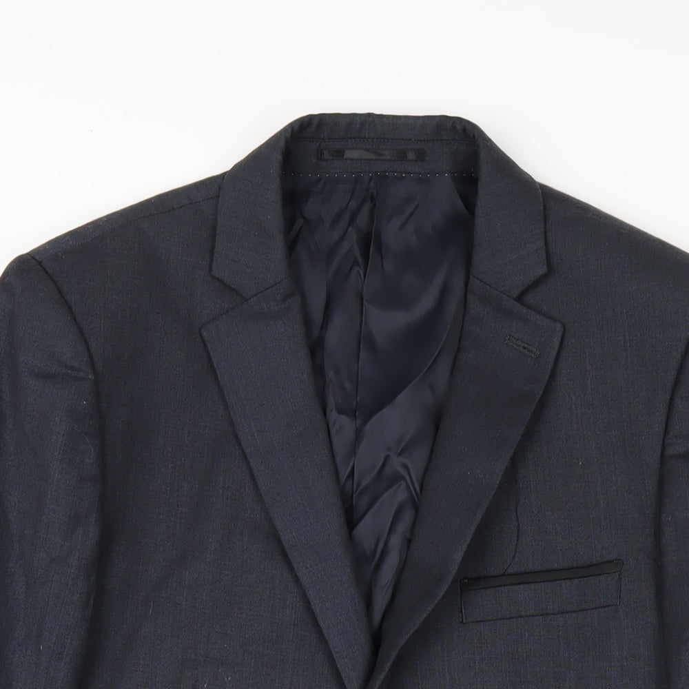 Topman Mens Grey Polyacrylate Fibre Jacket Blazer Size 38 Regular