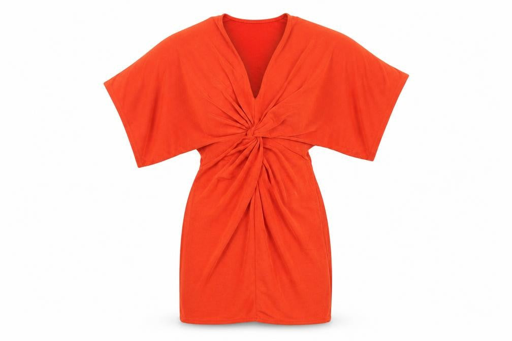 Missguided Womens Orange Polyester Bodycon Size 4 V-Neck Pullover
