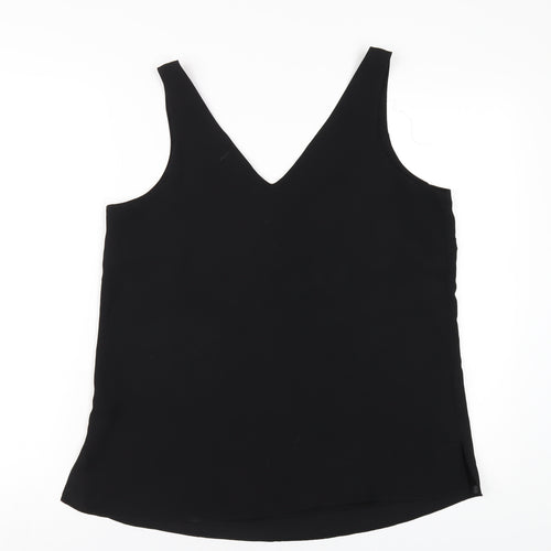 Wallis Womens Black Polyester Basic Tank Size 12 V-Neck