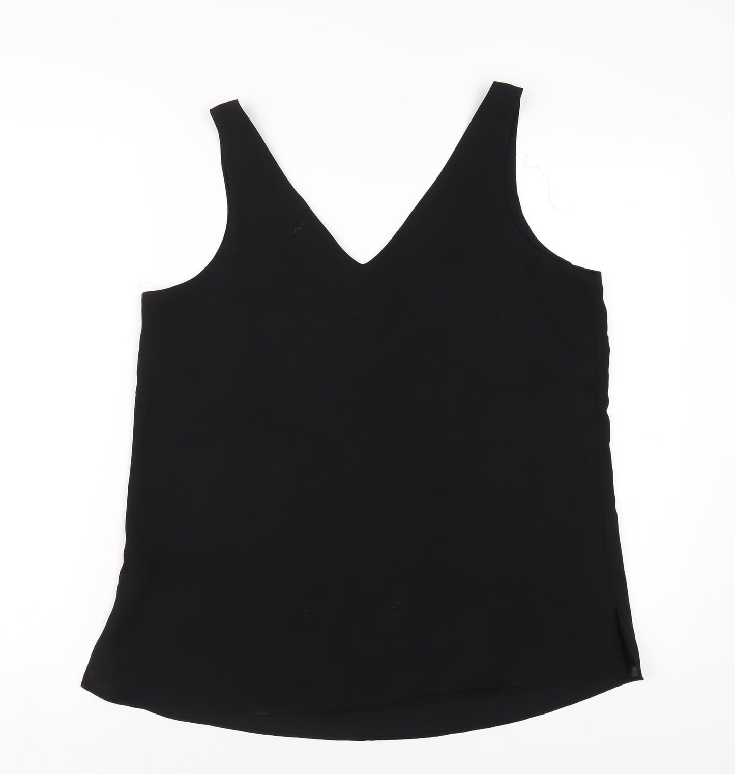 Wallis Womens Black Polyester Basic Tank Size 12 V-Neck