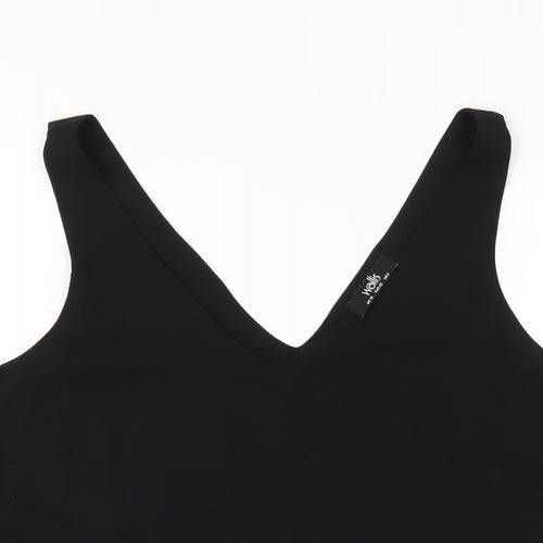 Wallis Womens Black Polyester Basic Tank Size 12 V-Neck
