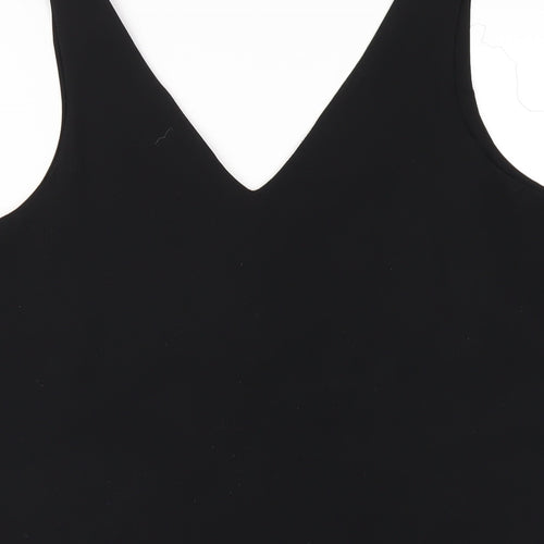 Wallis Womens Black Polyester Basic Tank Size 12 V-Neck