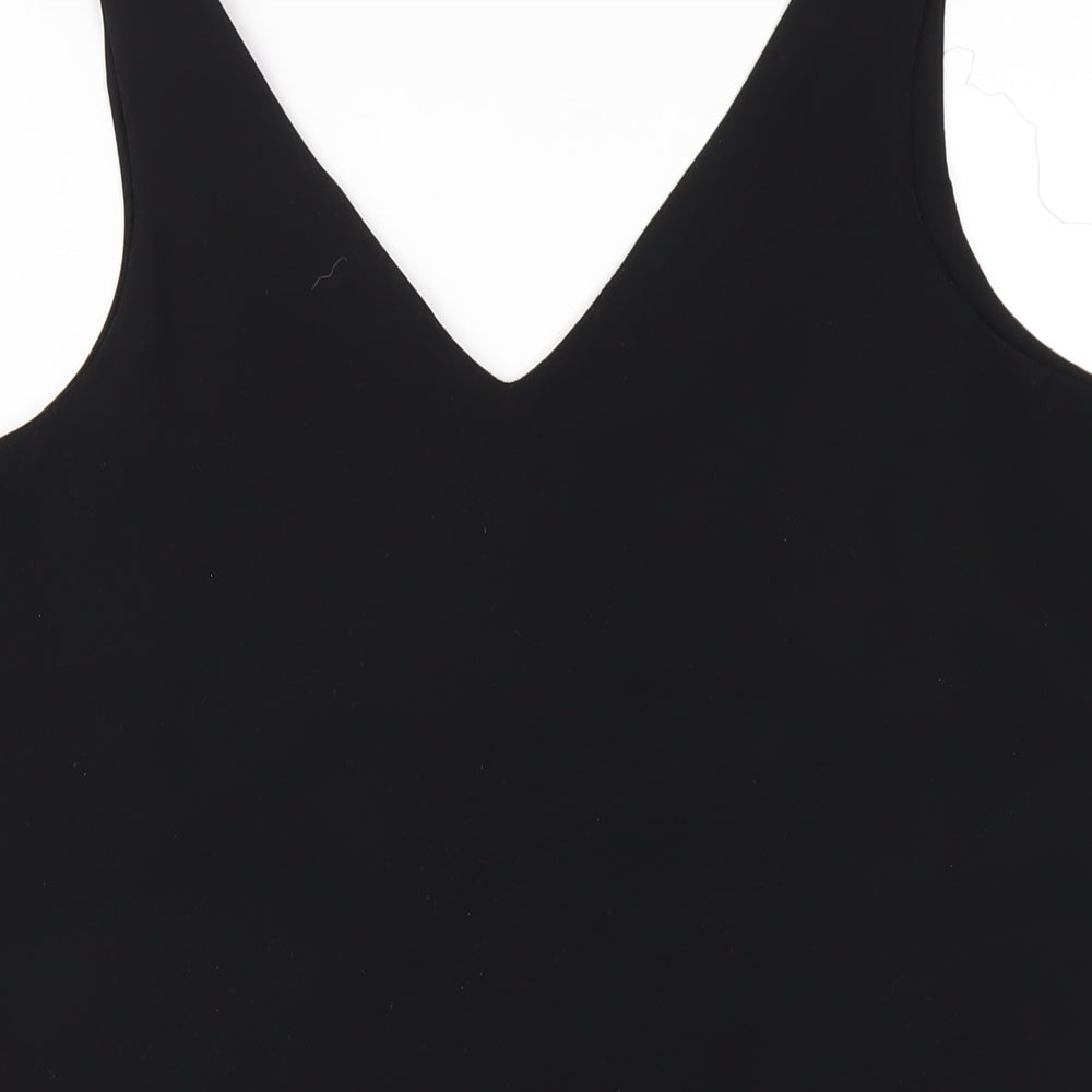 Wallis Womens Black Polyester Basic Tank Size 12 V-Neck