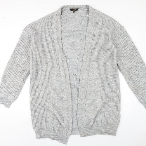 Lipsy Womens Grey V-Neck Acrylic Cardigan Jumper Size 18