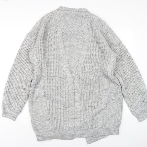 Lipsy Womens Grey V-Neck Acrylic Cardigan Jumper Size 18