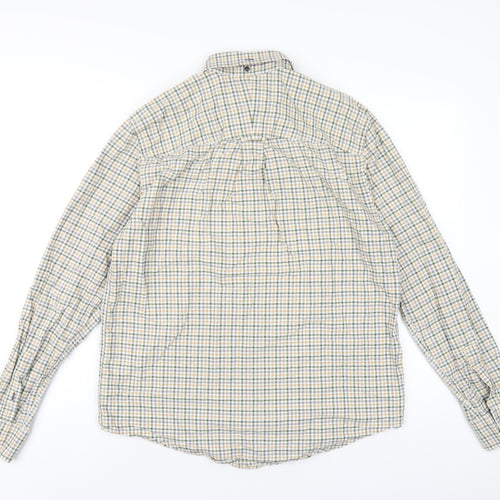 John Lewis Mens Multicoloured Check Cotton Button-Up Size M Collared Button