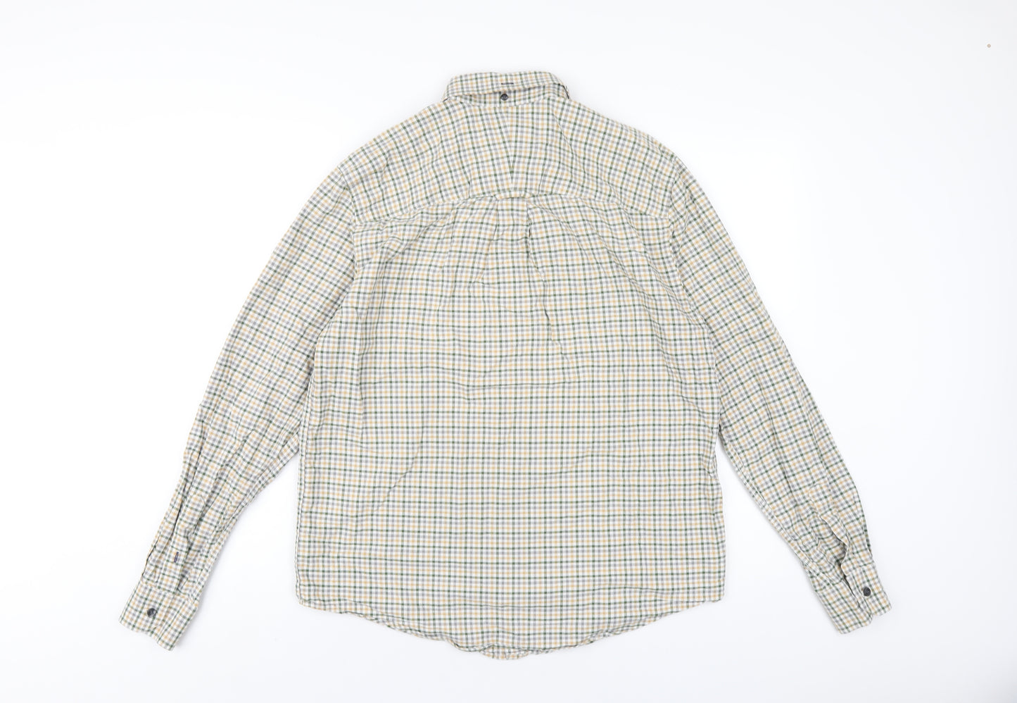 John Lewis Mens Multicoloured Check Cotton Button-Up Size M Collared Button