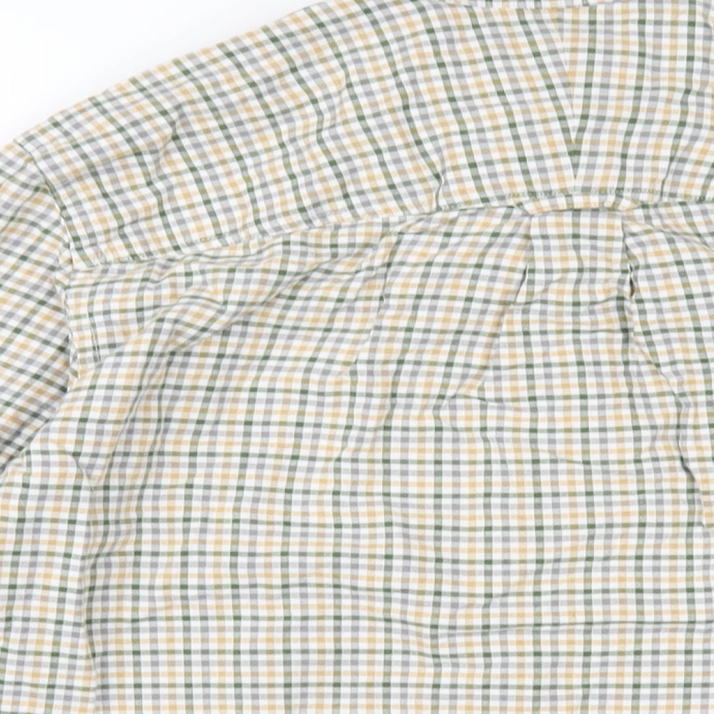 John Lewis Mens Multicoloured Check Cotton Button-Up Size M Collared Button